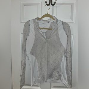 White and Grey Golf Quarter Zip